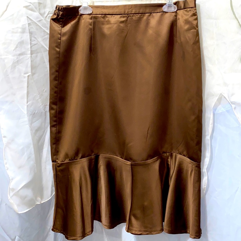 ALLYSON CARA BROWN POLYESTER SUIT SKIRT SZ 14